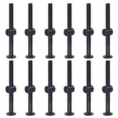 Imagem de Swpeet 25 peças de parafusos pretos M6 × 70 mm para berço, cabeça sextavada, parafuso para cama e barril com 1 chave Allen perfeita para móveis, berços, parafusos (M6 x 70 mm)