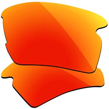 Imagem de Firtox Lentes polarizadas de substituição compatíveis com óculos de sol Oakley Flak 2.0 OO9295 - Vermelho fogo