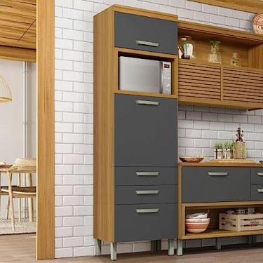 Imagem de Paneleiro 2 Portas 3 Gavetas Princesa Nesher Móveis Freijó/grafite