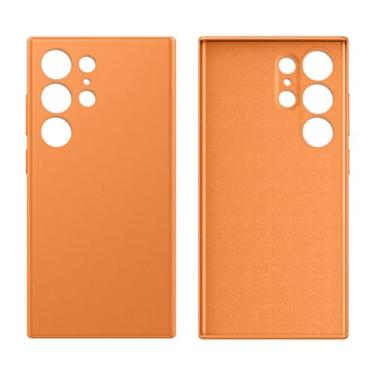 Imagem de Capa de telefone de couro PU para Samsung Galaxy S 24 S24 Ultra S24 Plus S24Ultra 360 Proteção total Capa traseira de cor sólida, marrom, para Galaxy S24 Ultra