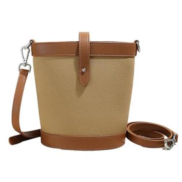 Imagem de Bolsa feminina vintage de couro legítimo, bolsa de ombro para mulheres, bolsa transversal com alças ajustáveis, Marrom