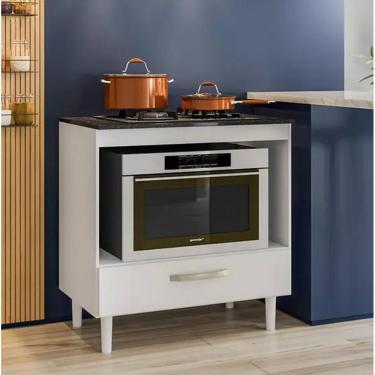 Imagem de Armário Cozinha Balcão para Cooktop 80cm com 1 Gaveta - Nicioli