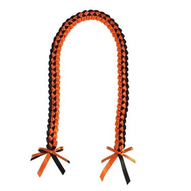 Imagem de SCRDPRAD Class of 2024 Colar Lei Kukui Nuts Lei com laço havaiano preto grosso, colar de bússola para mulheres, colares trançados para ensino médio e faculdade, Aço inoxidável, Sem Pedra Preciosa