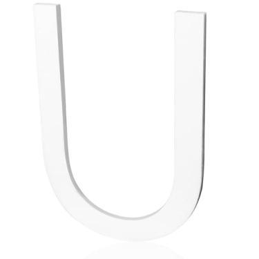 Imagem de Letra U branca fosca acrílica de 7,6 cm, letras e números adesivos para casa, números modernos para porta de apartamento, casa de fazenda, caixa de correio, escritório, hotel, números de endereço e