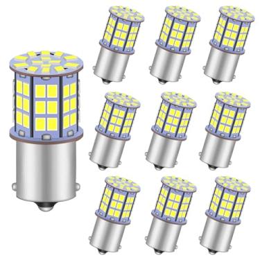 Imagem de GRV Lâmpada de LED Ba15s 1156 1141 4W 56-2835SMD Super Brilhante CA/CC 12V-24V 40W Substituição de halogênio para trailers, trailers, trailers, trailers, trailers, motorhomes, luzes internas, branco frio, pacote com 10