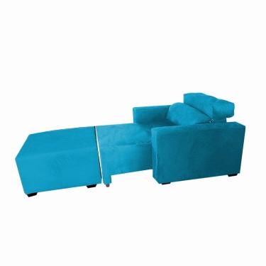 Imagem de Poltrona Sofa Amamentação Retrátil e Reclinável Veneza + Puff Bella