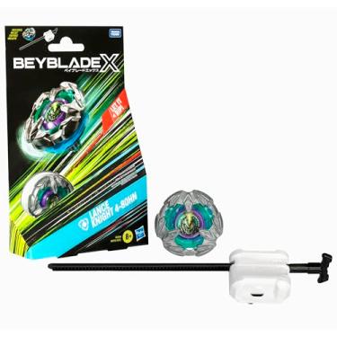 Imagem de Beyblade X, Pião, Lance Knight 4-80HN - Conjunto de Brinquedo Tipo Defesa, Giro à Direita, Inclui Lançador - A partir de 8 Anos