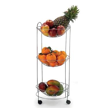 Imagem de Fruteira Tripla Plus c/Rodízios, Φ30 x A.71cm, Cromada, Arthi