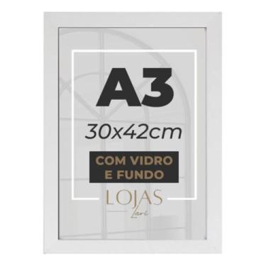 Imagem de kit 4 Quadro Moldura A3 30x42 Com Vidro Poster Certificado (Branco)