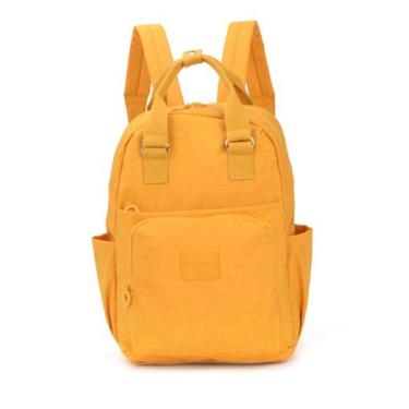 Imagem de Mochila Feminina Notebook Luxcel Up4You BU78725 Crinkle, Mostarda
