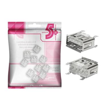 Imagem de 10x Conector Usb Painel Pci Deh Todos Modelos 10mm 4 Terminais - 5+