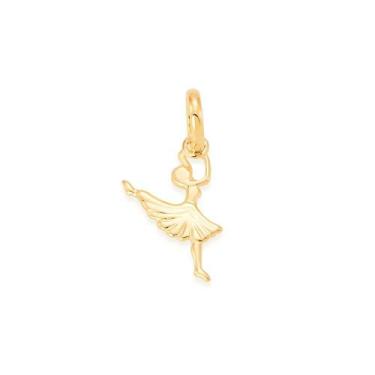 Imagem de Pingente banhado ouro 3x 24k 18k e 22k feminino menina bailarina romma
