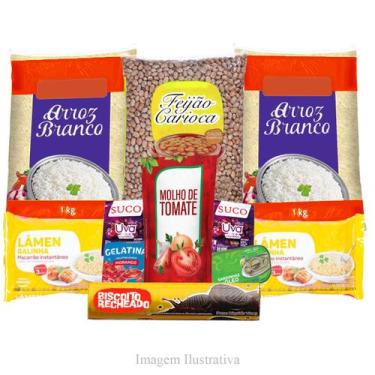 Imagem de Cesta Básica De Alimentos Completa - 11 Itens - Doação - São Rubens