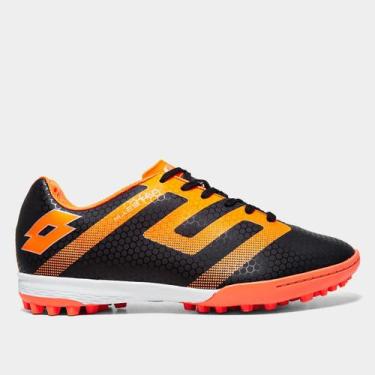 Imagem de Chuteira Society Lotto Maestro Combat Unissex, Laranja, Preto, 44