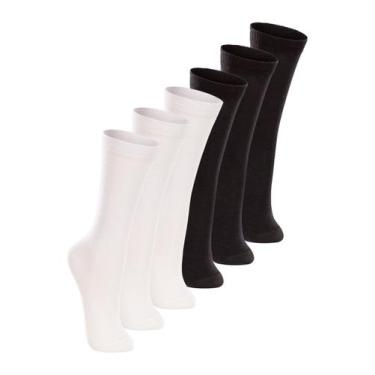 Imagem de Kit 6 Pares de Meias 3/4 Infantil Lupo 2670-047 Colorido, Branco, 30-3