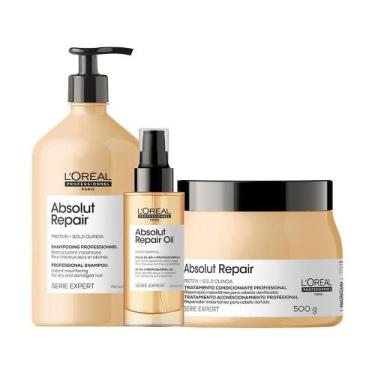 Imagem de Kit L'Oréal Pro Absolut Repair Gold Quinoa-Sh E Másc E Óleo - Loreal P