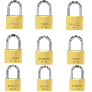 Imagem de Kit 10 Unidades Cadeado Latão 20mm  Pado Segredos Diferentes, Cadeado 