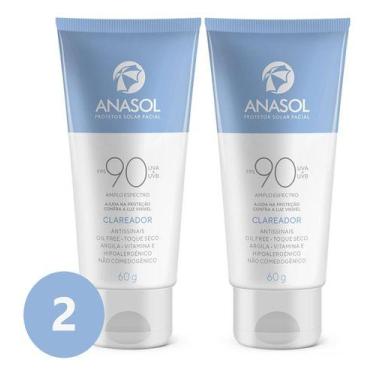 Imagem de Kit 2 Anasol Protetor Solar Facial Fps 90 Clareador Oil Free - Anasol 