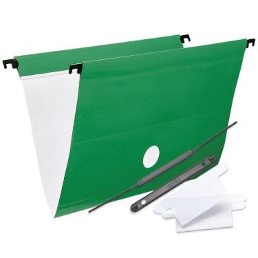 Imagem de Pasta Suspensa Colorida Arquivo Dello Plus 6 Unidades, Verde