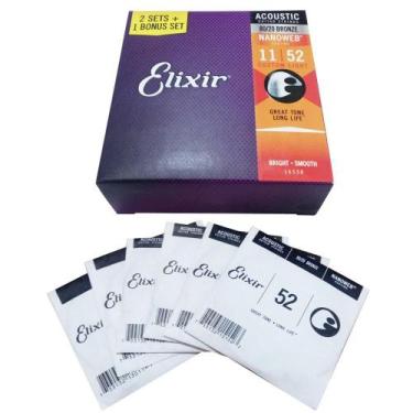 Imagem de Encordoamento Violão 011 Custom Light 80/20 Pack Leve 3 Pague 2 - Elix