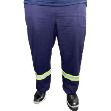 Imagem de Calça Plus Size REFORÇADA de Brim Pesado com Faixa Refletivo Uniforme 