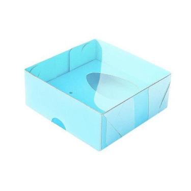 Imagem de Caixa Ovo de Colher - Meio Ovo de 50g - 10cm x 10cm x 4cm - Azul - 5un