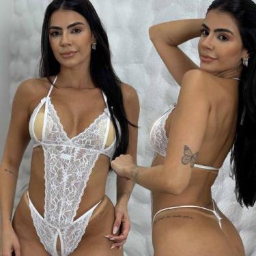Imagem de Body Renda Com Abertura - Like4you, G, Branco