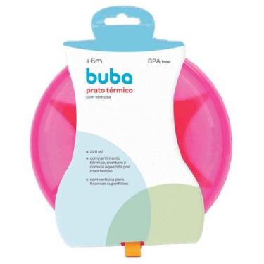 Imagem de Prato Infantil Rosa Térmico Com Ventosa Buba - Buba Baby