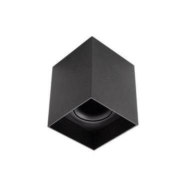 Imagem de Plafon Spot de Sobrepor para AR70 GU10 Quadrado Recuado Preto DS2452 D