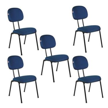 Imagem de Cadeira Ágata Secretária Pé Palito L Duplo Kit 05 Tecido - Ideaflex,  