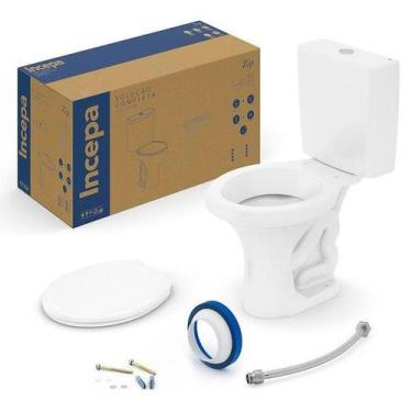 Imagem de Kit Bacia Com Caixa + Acessórios Instalação Zip Branco - Incepa