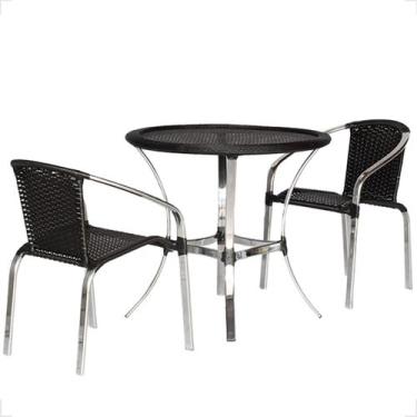 Imagem de Kit 2 Cadeiras De Alumínio E Mesa Com Borda para Área Externa Pinheiro