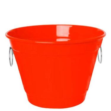 Imagem de Balde de Gelo e Cerveja Térmico em Alumínio 6,5L Bbq - Vermelho - Retr