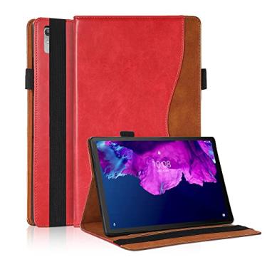 Imagem de TIPOYOROO Capa para Lenovo Tab P11 2ª Geração/Xiaoxin Pad Plus 2023 11,5 polegadas TB350FU/TB350XU Capa de couro PU premium com suporte dobrável para Lenovo Tab P11 2ª Geração 11,5 polegadas - Vermelho