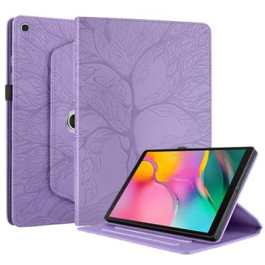 Imagem de TIPOYOROO Capa giratória para Samsung Galaxy Tab A 10.1 2019 (SM-T510/T515) capa de couro PU leve com suporte de caneta para Galaxy Tab A 10,1 polegadas versão 2019 - roxo