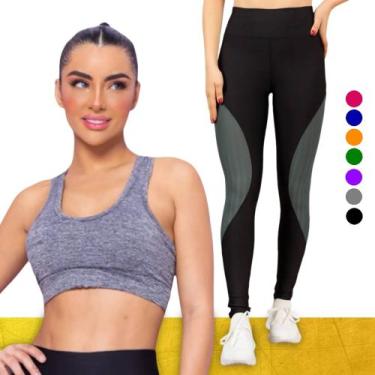 Imagem de KIT conjunto TOP ALÇA MÉDIA bojo + CALÇA LEGGING REDINHA Feminino Acad