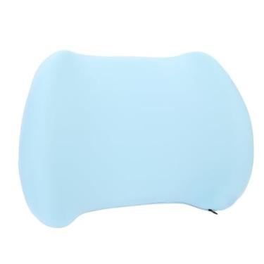 Imagem de Travesseiro de Apoio Lombar, Suporte Removível para Costas de Cadeira Com Design Convexo Almofada de Espuma de Memória Respirável para Carro de Escritório Doméstico (Azul)