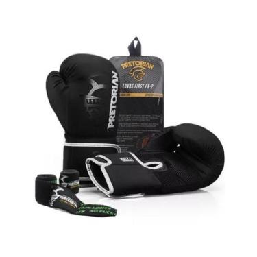 Imagem de Kit Luva De Boxe Muay Thai Fx2 Bandagem + Bucal - Pretorian, Prata, 10