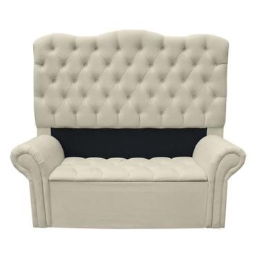 Imagem de Kit Cabeceira + Recamier Baú Agnes Para Cama Box Casal King 195 Cm - S