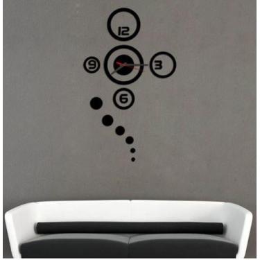 Imagem de Relógio Acrílico Parede Argolas Decorativo Quarto Sala - AGV Criações