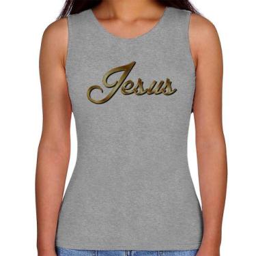 Imagem de Regata Feminina Jesus  - Foca na Moda, Cinza, G