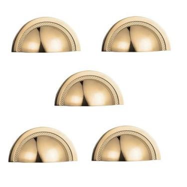 Imagem de Kit 5 puxador shell zen 64mm gold (dourado brilhante) zp4318.a00
