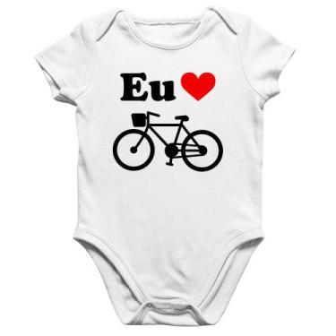 Imagem de Body Bebê Algodão Eu Amo Bicicleta - Foca na Moda, Branco, M