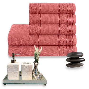 Imagem de Conjunto de Banho Premium 5 Peças 100% Algodão Ultra Absorção - Dianne