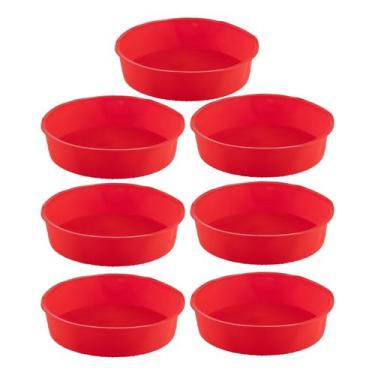 Imagem de Jogo 7 Assadeiras Redonda Antiaderente Cor Silicone - QUALITY HOUSE