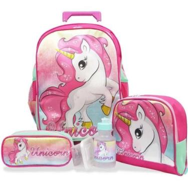 Imagem de Kit Mochila de Rodinhas Unicórnio Fantasy Tam G - SM