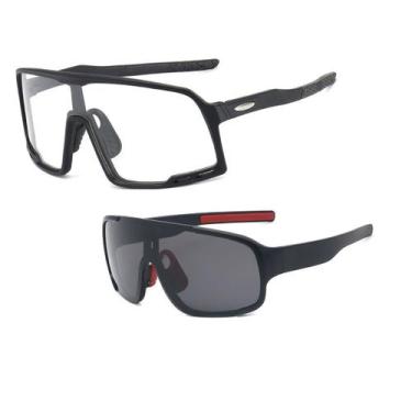 Imagem de Kit 2 Óculos Ciclismo Bike Esportivo Preto Uv 400 + Noturno - PENDULAR