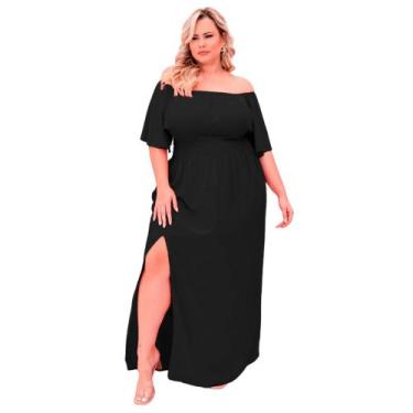Imagem de Vestido Tamanho Grande Ciganhinha Com Fenda Lateral Plus Size Manga Go