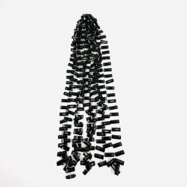 Imagem de 3 Fios de Pedras Retângulo 20x8mm 72un Preto 35cm Artesanato - Macall