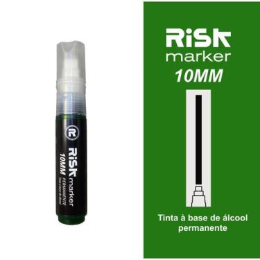 Imagem de Caneta marcador permanente artístico ponta 10MM Risk marker, Verde